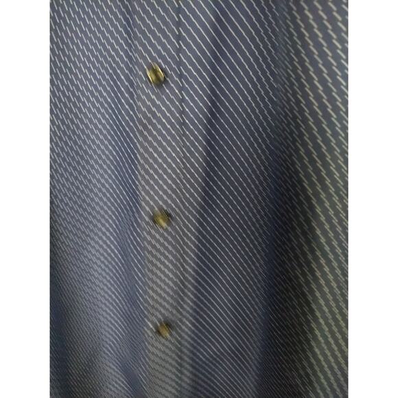 Calabrum Men's XL 17-17.5 Shirt Blue White Polka Dot Long Sleeve Collared Button - Picture 5 of 10